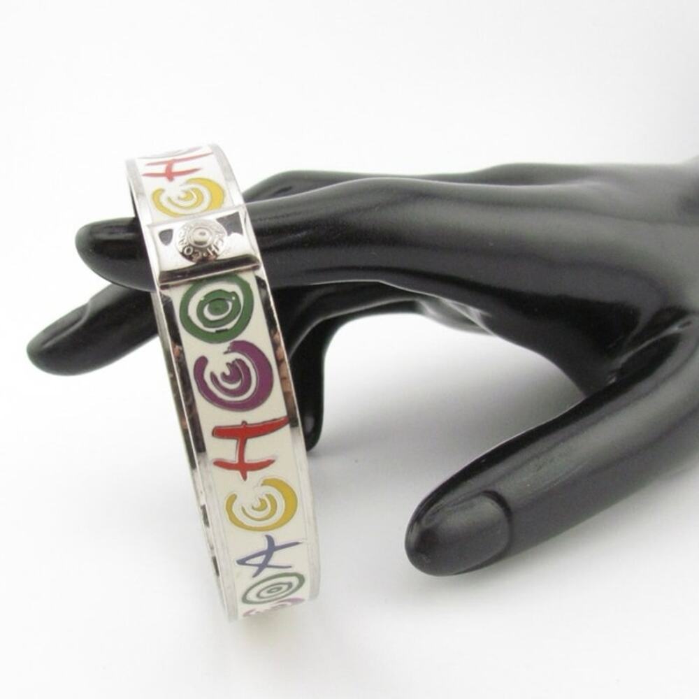 Coach Multicolor Signature Enamel Bangle Bracelet Silver Tone - Picture 2 of 7